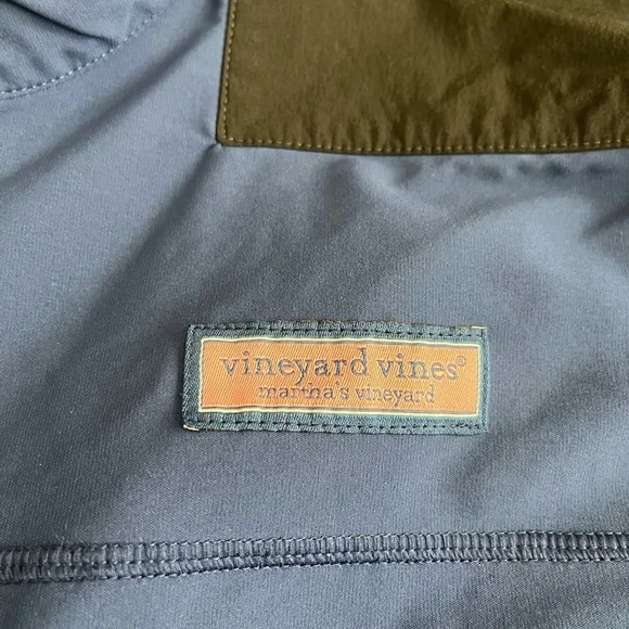 Vineyard Vines Performance Quarter Zip Mens sz 2XL blue black jacket - Picture 2 of 4